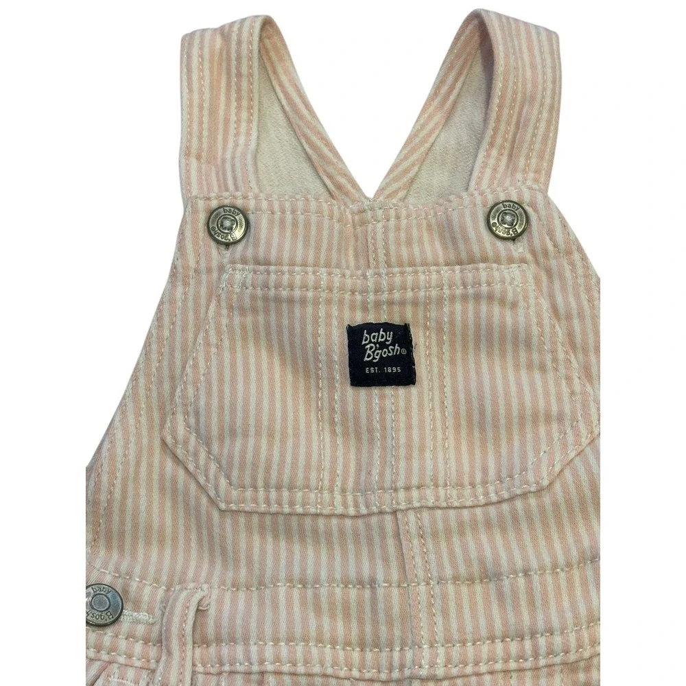 Vintage Oshkosh Pink Pinstriped Overalls Girls‎ Size 24 Months EUC